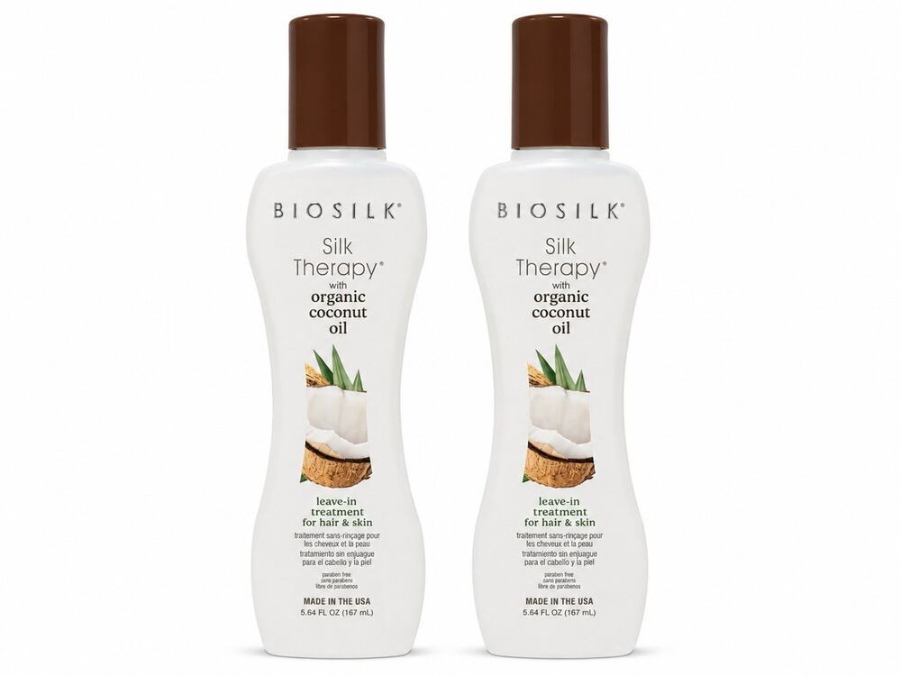 BioSilk Silk Therapy Organic Coconut Oil Leave-In Treatment 5.64 oz Duo 2 Pack